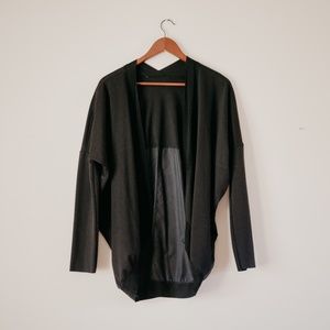 Black Cardigan with Windbreaker detail